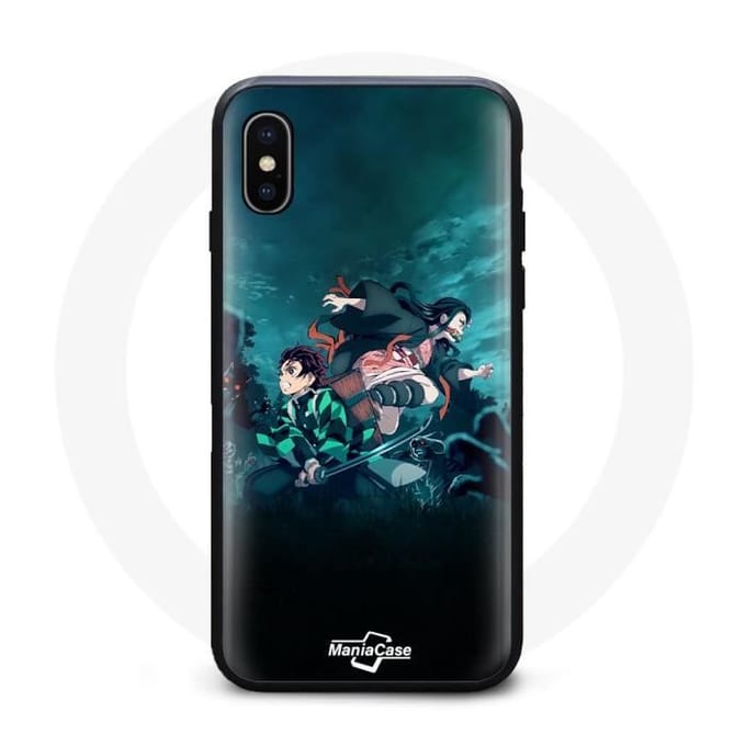 Coque - Demon Slayer - Iphone XS Max - Souple - Noir - Kimetsu No Yaiba