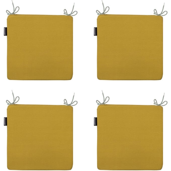 Madison - Zitkussen Panama mustard - Ca. 40x40 cm - Set van 4