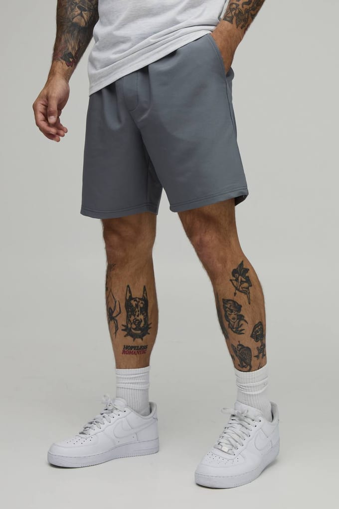 Essential Slim Fit Elasticated Tech Shorts | Grey | Size XS