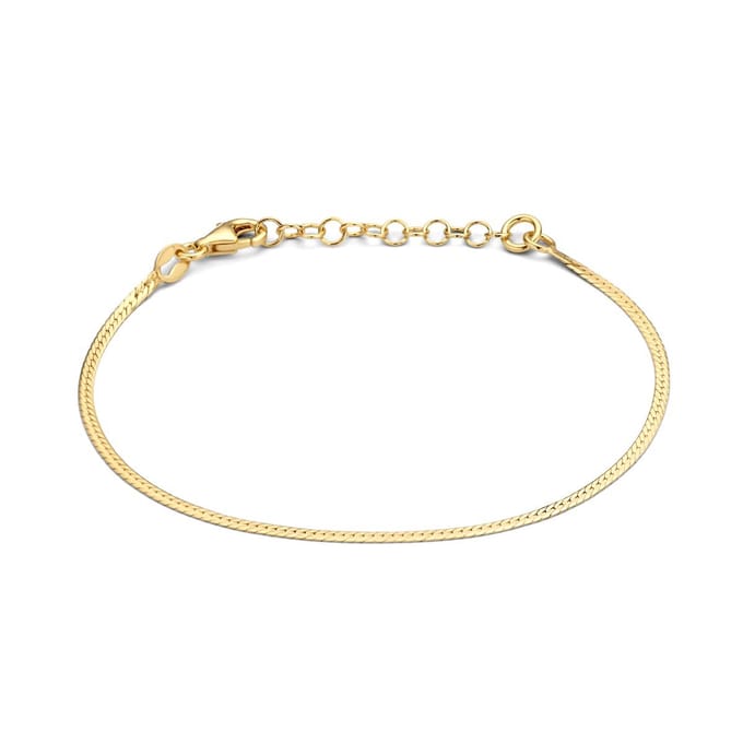 Zilver Verguld (Geel) Armband Plat 1,7 Mm 16 + 3 Cm 3 Micron 2103149
