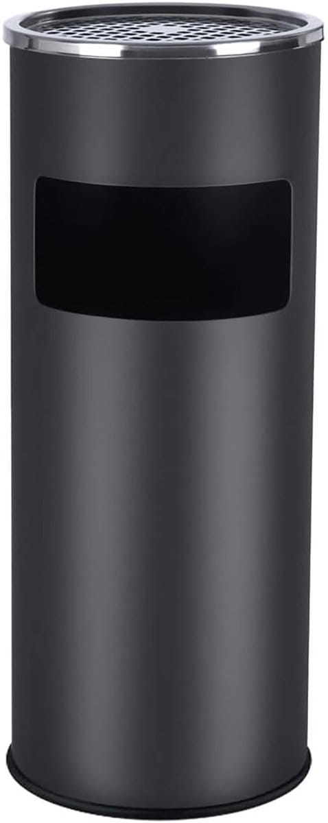 Vuilnisbak met Aschenbecher - Roestvrij Stalen Design - 30L Capaciteit