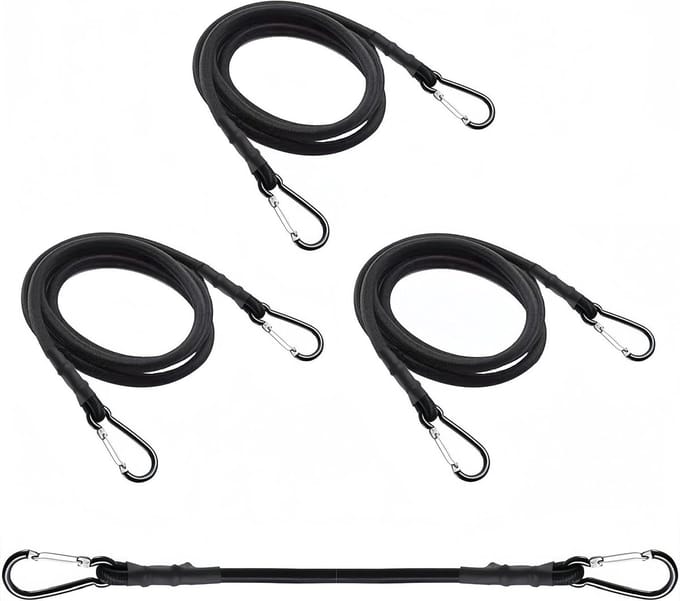 Elastisch Koord - Spanband Ring - Vastzetten Bagage - Duurzame Lus Gesp - 50 cm - Zwart