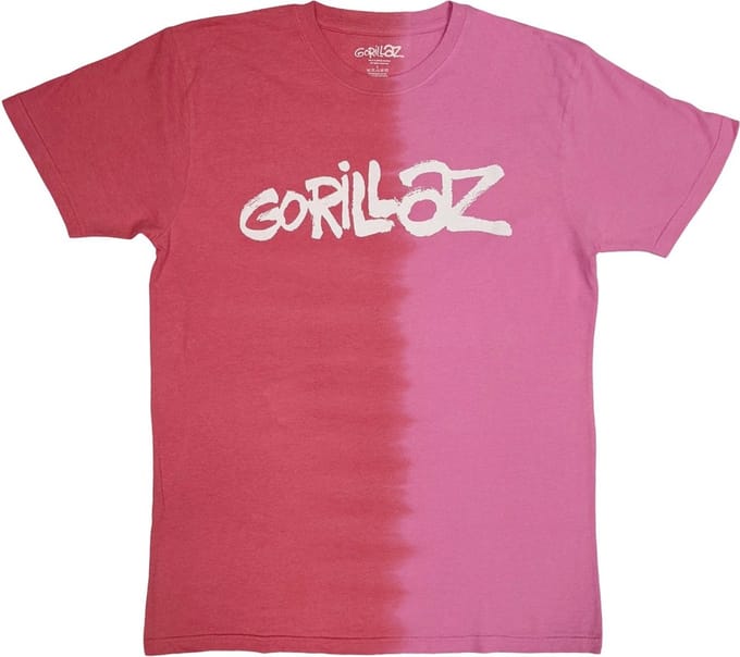 Gorillaz - Two-Tone Brush Logo Heren T-shirt - L - Rood