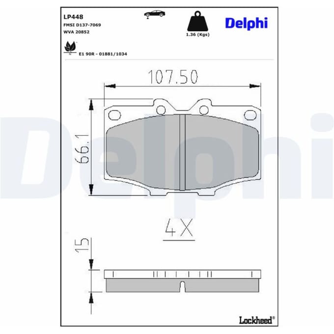 Remblokset DELPHI LP448, voor
