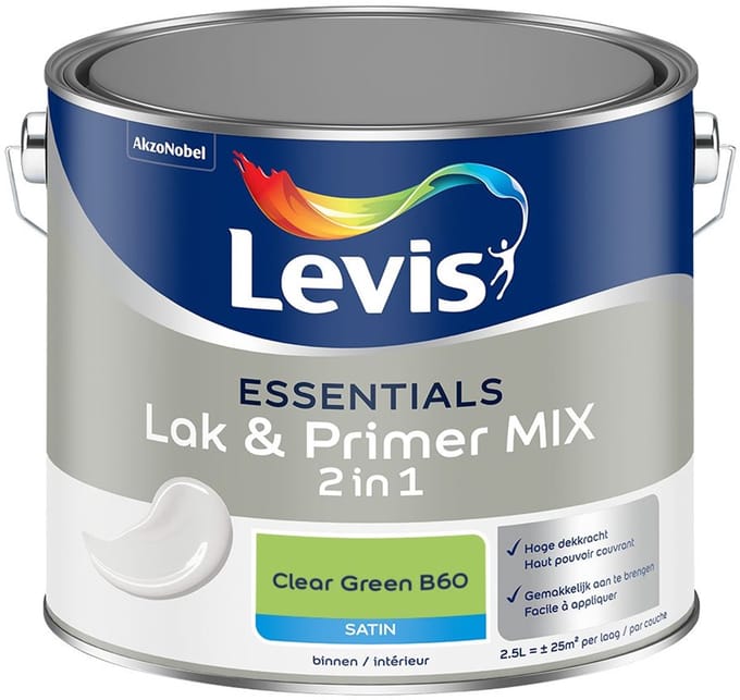 Levis - Essentials Lak & Primer Mix - Clear Green B60 - Mengverf - 2,5 L