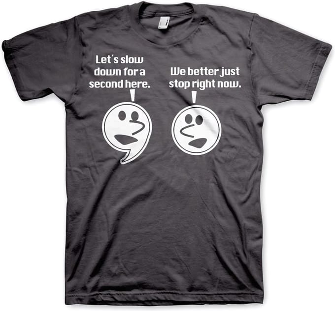 Hybris Let's Slow Down For A Second T-shirt donkergrijs