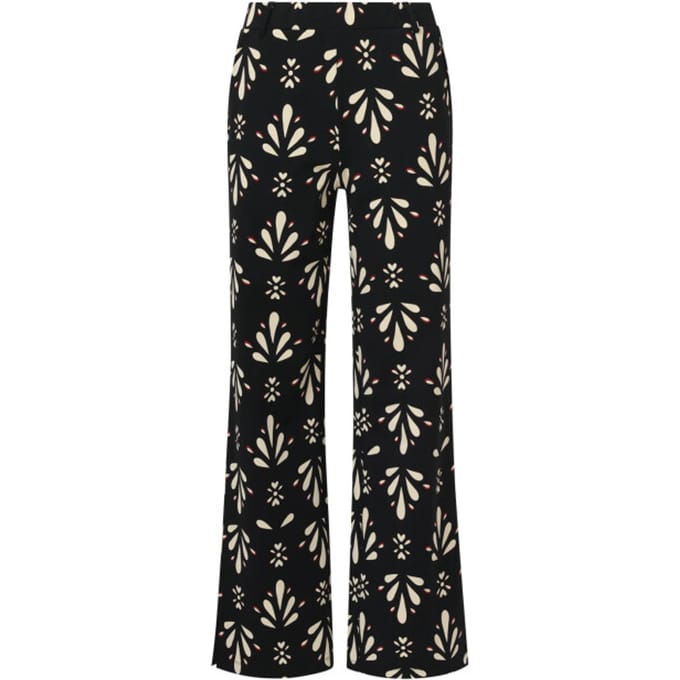 Smashed Lemon Zwart en offwhite travelkwaliteit broek |