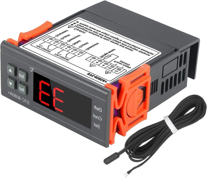 Digitale Temperatuurregelaar voor Koelkast met NTC Sensor Probe, Automatische Ontdooiing en 220V Aansluiting