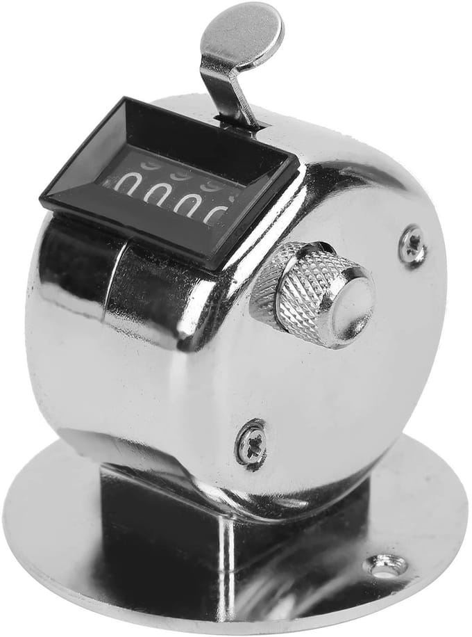 Stainless Steel Hand Counter | 4 Digit Manuele Tellingstool voor Werkplaats en Publieke Ruimtes