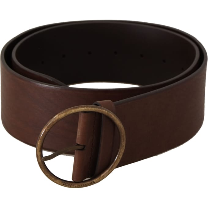Leren Riem Bruin Met Ronde Gesp