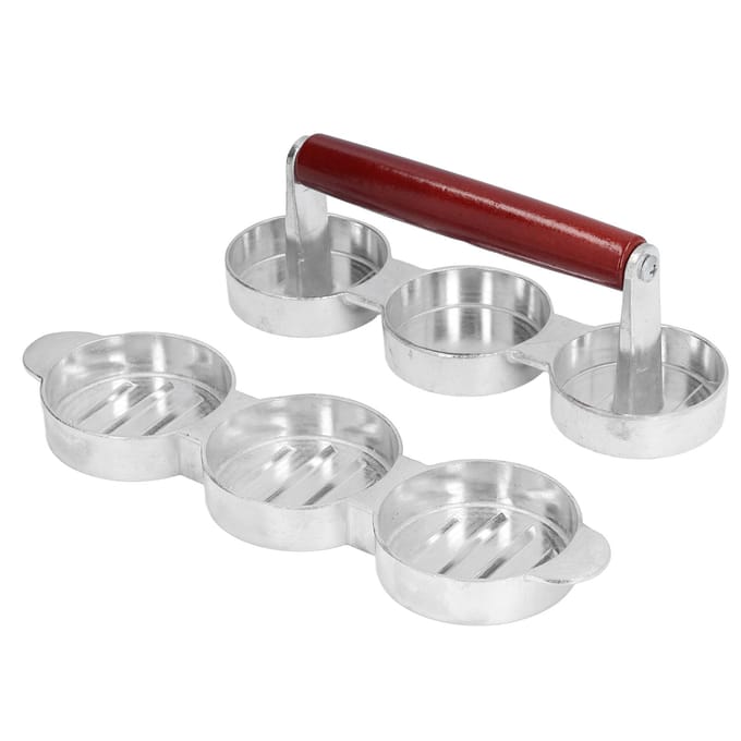 Hamburgerpers Pattyvorm Mini Burgerpers Maker voor Buiten Picknick Kamperen Barbecue L white