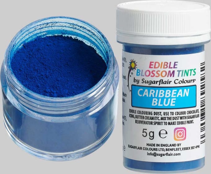 Sugarflair Blossom Tint Dust - Caribbean Blue - 5g - Eetbare Kleurstof