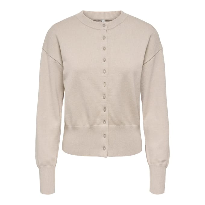 Only Vest Onlmio Ls O-neck Button Cardiga Knt 15377295 Pumice Stone/dtm Button Dames Maat - M