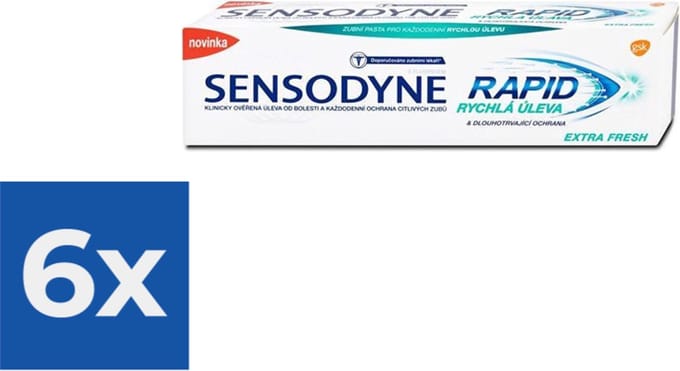 Sensodyne Tandpasta - Rapid Relief Extra Fresh - 75ml - Voordeelverpakking 6 stuks