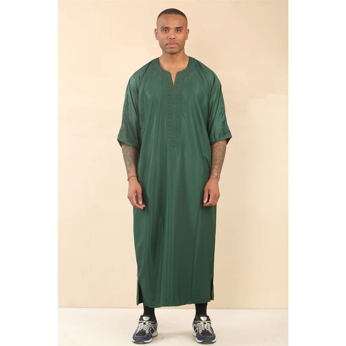 Groene Marokkaanse Thobe Djellaba Jubba Robe Eid voor heren