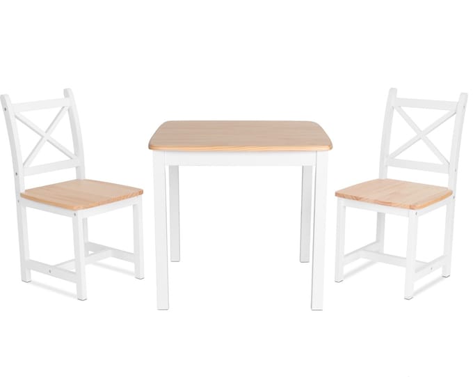 ib style® Xen Kinderzitgroep - Kindertafel - 2 Stoelen - Speeltafel - Wit