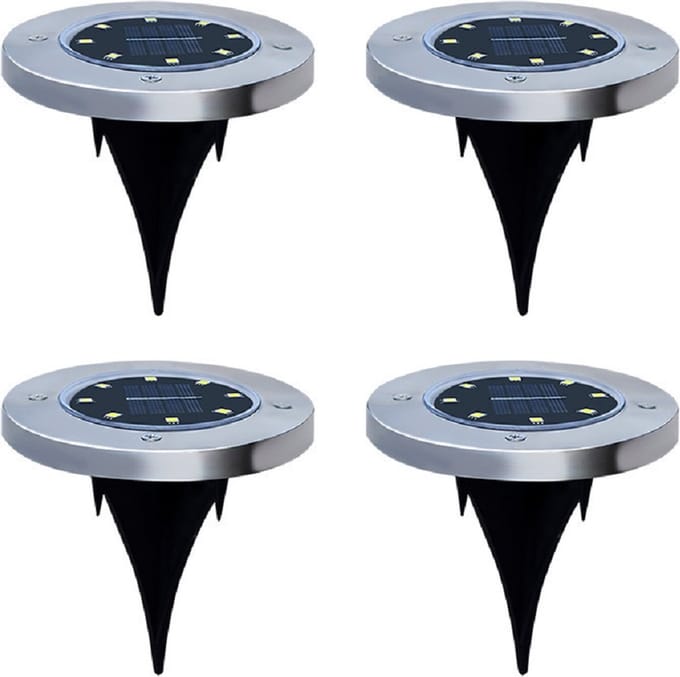 Grondlampen - 4 stuks - solar LED - Zonne energie - Tuinlampen