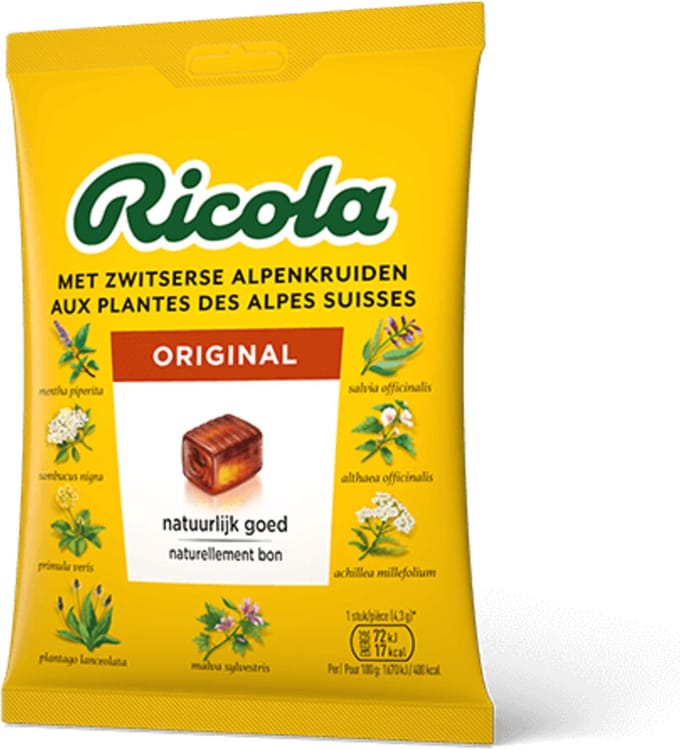 Ricola Keelpastilles Original Zakje - 12 x 75 gr - Voordeelverpakking