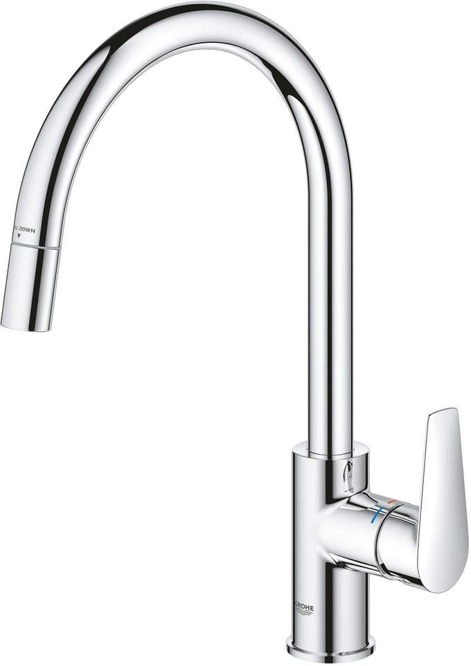 GROHE StartEdge Keukenmengkraan - Uittrekbare Handdouche - 360° Draaibaar - Chroom