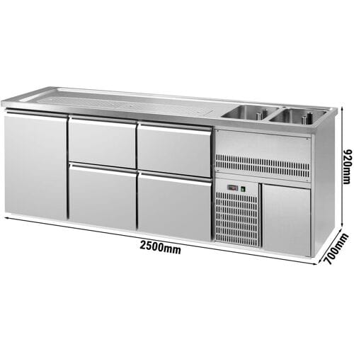 GGM Gastro Biertheke Premium PLUS - 2500x700mm - 1 Tür & 4 Schubladen