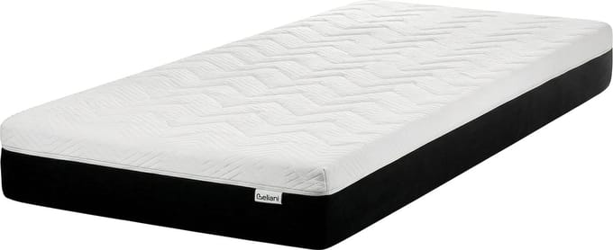 SPONGY - Schuimmatras stevig - Zwart/Wit - 90 x 200 cm - Traagschuim