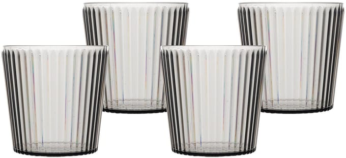 Bo-Camp - Waterglas - Nomad - RPET - Grijs - 400 ml - 4 Stuks