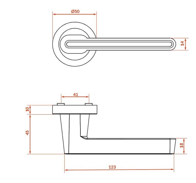 Elika Doorklink Rozet Rond Rosé Goud/Wit - Modern Design