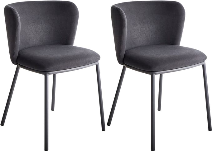 MINA - Eetkamerstoel set van 2 - Zwart - Polyester