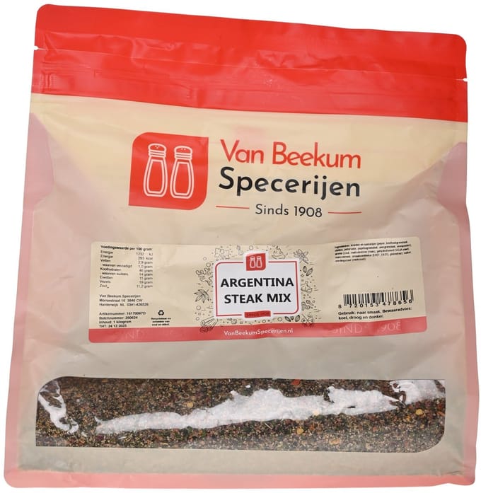 Van Beekum Specerijen - Argentina Steak Mix - 1 KG (hersluitbare stazak)