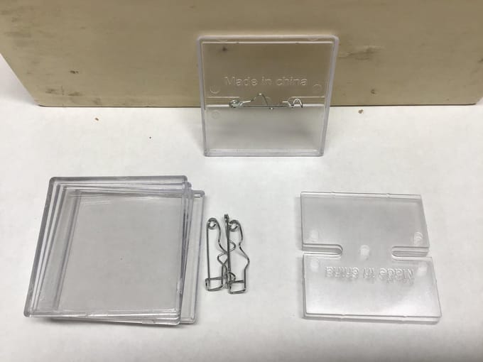 Transparante, vierkante plastic buttons, 5 stuks  Afm. 5,5 x 5,5 cm