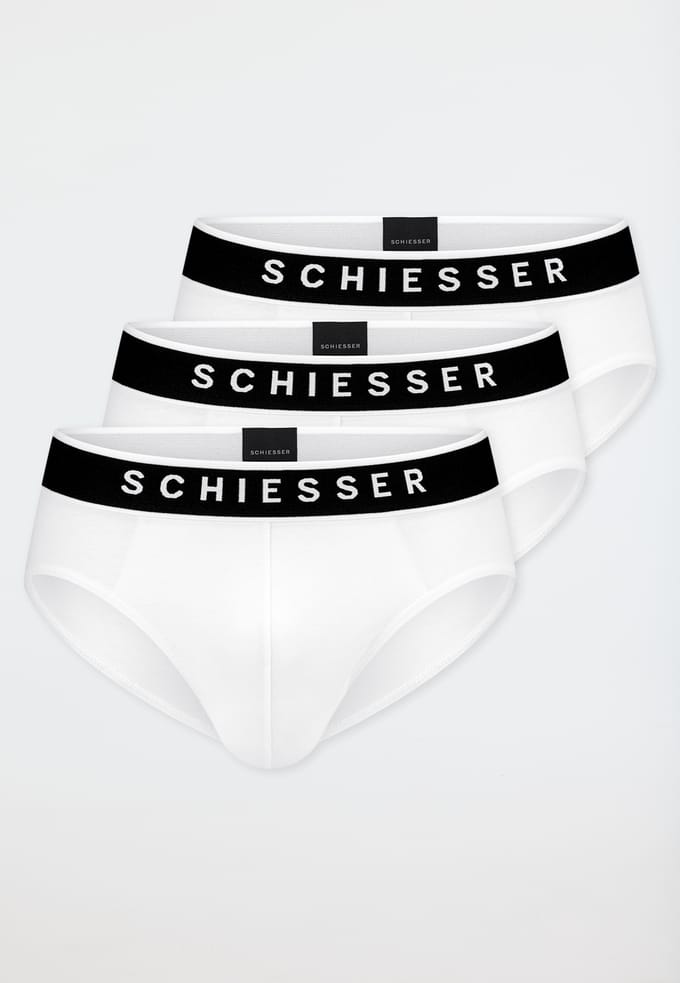 Rio-slips, set van 3, geweven elastische tailleband, wit - 95/5 4