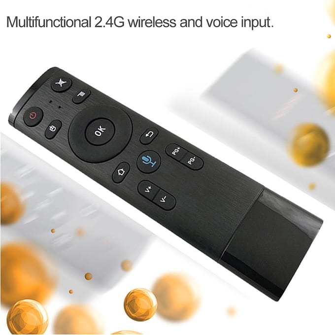 2.4G draadloze afstandsbediening met USB-ontvanger Spraakinvoer voor Smart TV Android TV Box HTPC PC zwart