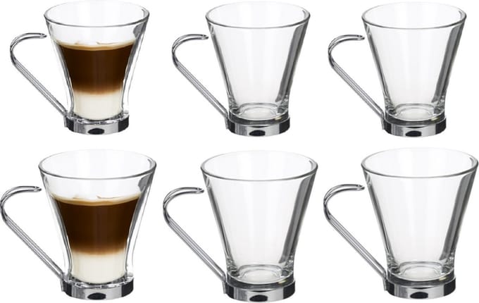 Alessandro Koffieglazen Cafeleche - 12 stuks - 150 ml en 200 ml