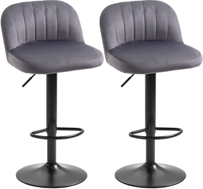 HOMCOM-Barkruk-Polyester-43x45x101cm-Grijs