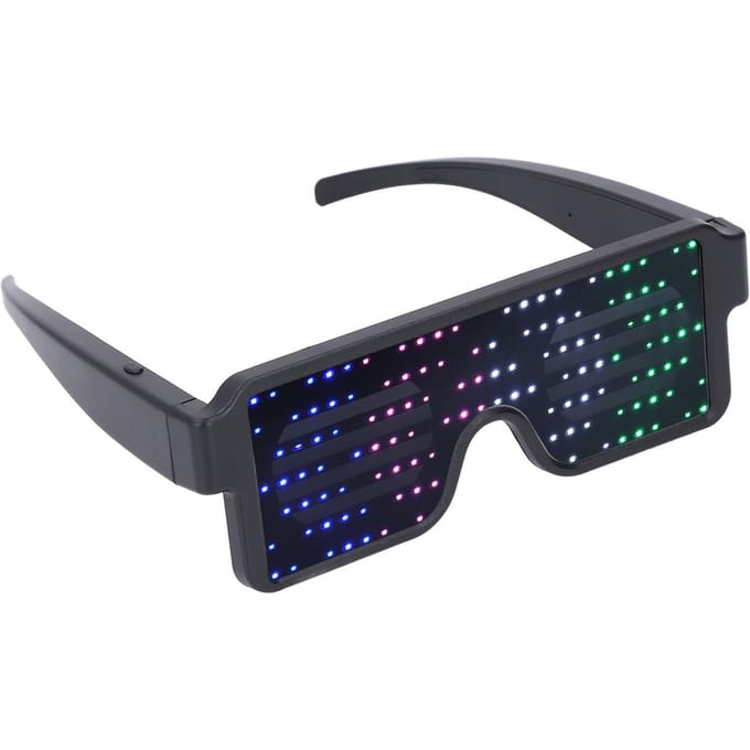 LED Gloeiende Bril Dynamisch 4 Kleurrijk Oplichtend USB Oplaadbaar Lichtgevend Decor voor Bar Bundy Allerheiligenfeest black