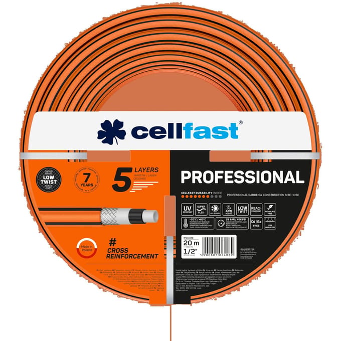 Cellfast Professional - tuinslang, diameter 1/2 inch, lengte 20 m, 5-laags