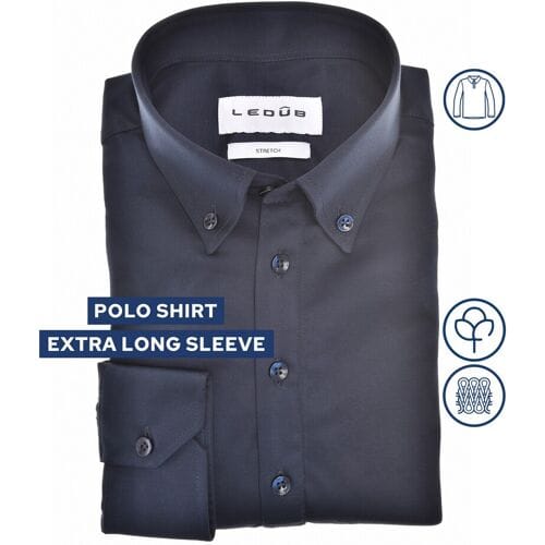 Ledûb Extra Long Sleeve Polo Cotton Jersey Stretch Mouwlengte 7 Blauw / male