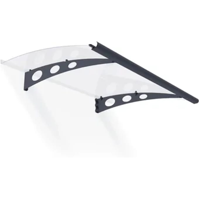 Palram - Canopia | Veranda- En Deurluifel Garamond - Helder - Donkergrijs - 135x90x18cm