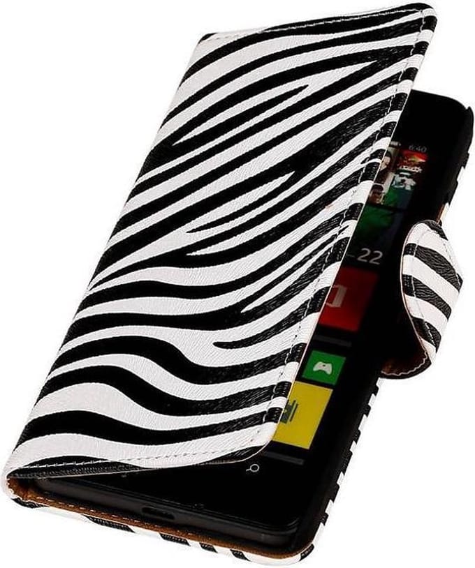 Zebra Bookstyle Wallet Case Hoesjes Geschikt voor Microsoft Lumia 640 Wit