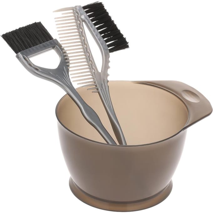 3 stuks/set Plastic Haarverf Kleurborstel Kam Kom Haarverf Kit Haarverf Mengkommen beige