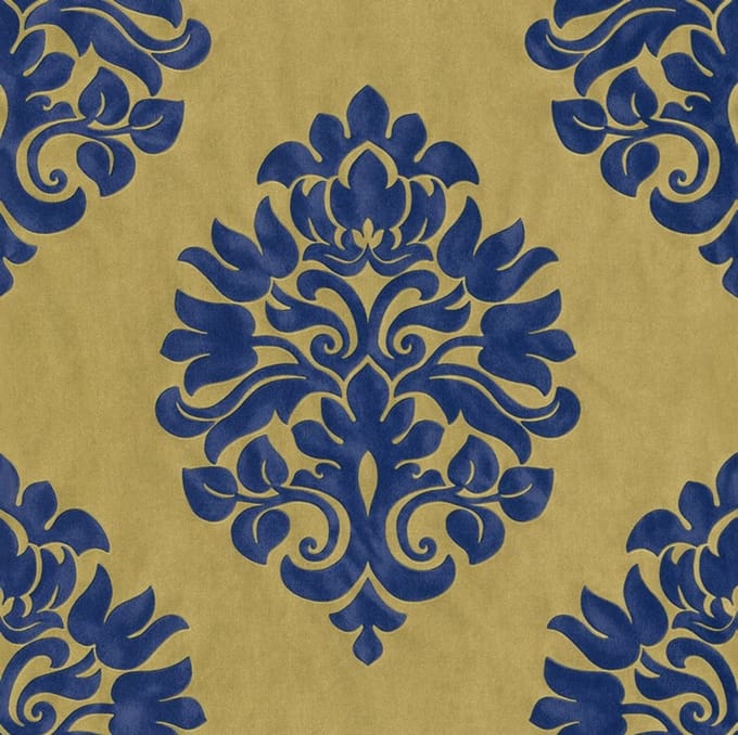 Blauw goud barok behang ornamenten klassiek 545722