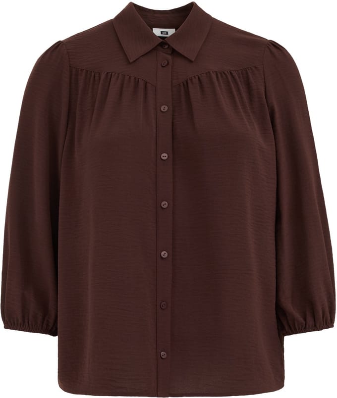 WE Fashion Damems blouse met driekwart mouwen - Curve