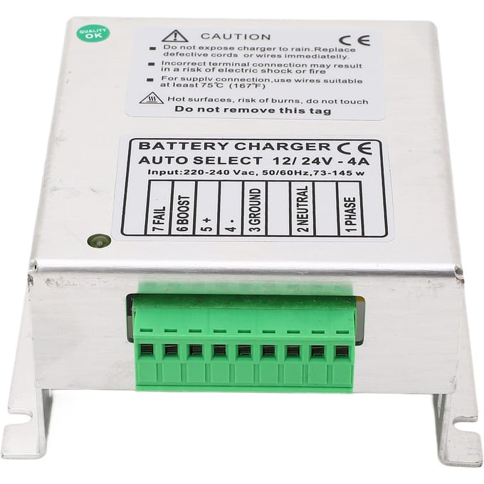 Generator Batterijlader Automatische Spanningsdetectie 12 24VDC Motorlader 220?240 VAC white