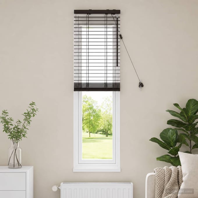 vidaXL - Venetiaanse - jaloezie - Donkerbruin - 45 - x - 130 - cm - 35 - mm