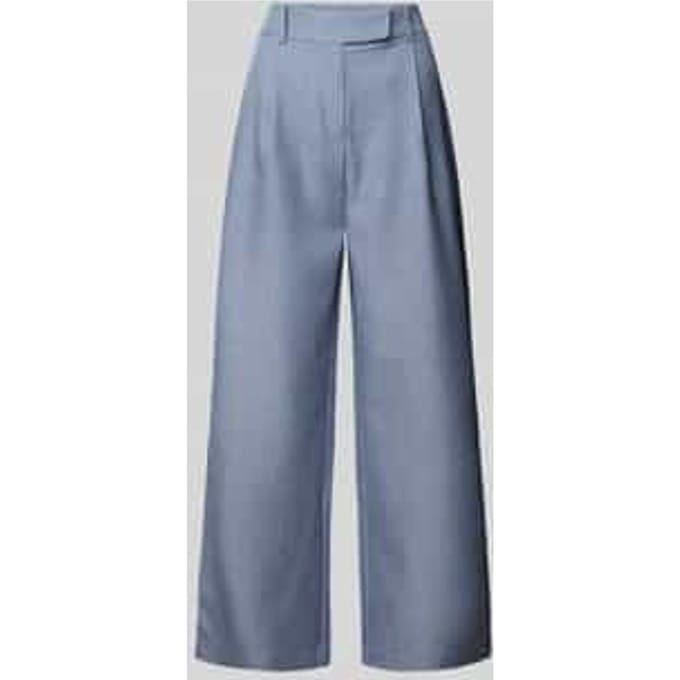 Regular Fit Wijde broek met schuifhaaksluiting Model 'LINDA'