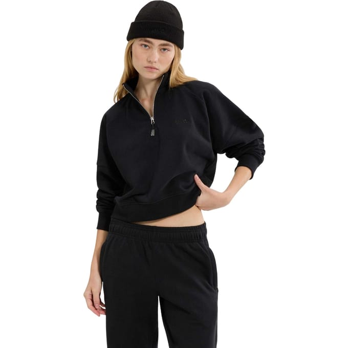 Ellesse Dames Carrera Kwart Zip Sweatshirt (Zwart)