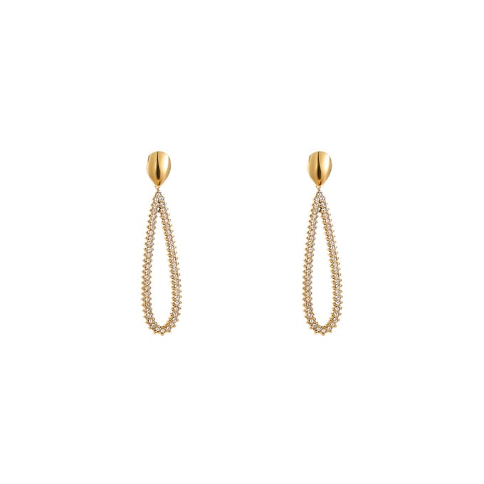 Go Dutch Label Oorknoppen Shiny Oval Dangle Goud