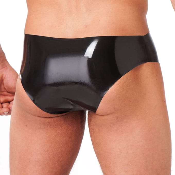 Latex Herenslip - zwart - maat M