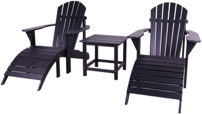 MaximaVida kunststof adirondack tuinstoel set Montreal zwart - the original