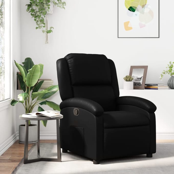 vidaXL - Relaxfauteuil - zwart - kunstleer